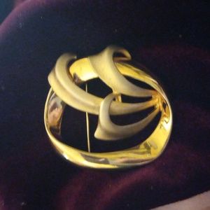 Tara Large Goldtone Brooch